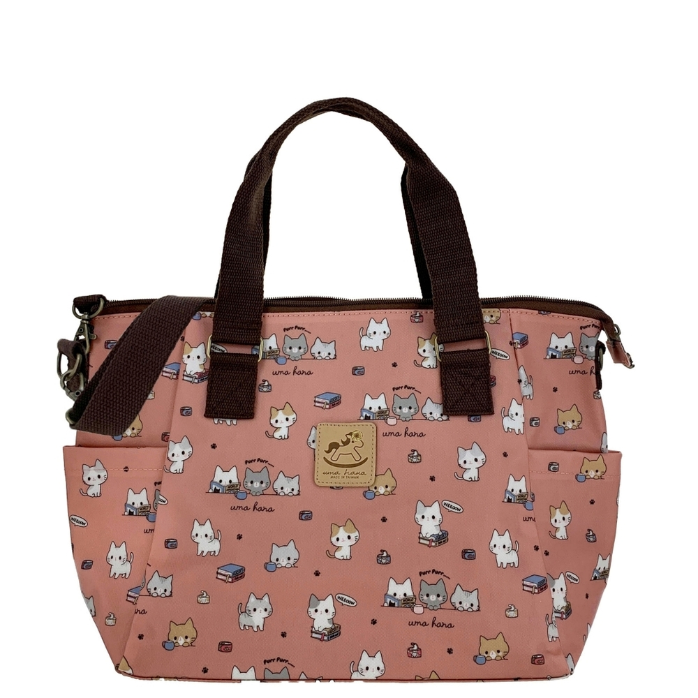 Waterproof Cat Shoulder Crossbody Convertible Handbag W/ ID Badge Clip